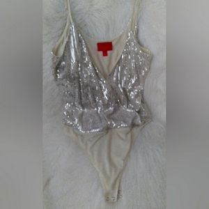Jennifer Lopez Glitter/Glitzy Bodysuit with adjustable Spaghetti Straps